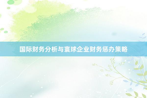 国际财务分析与寰球企业财务惩办策略
